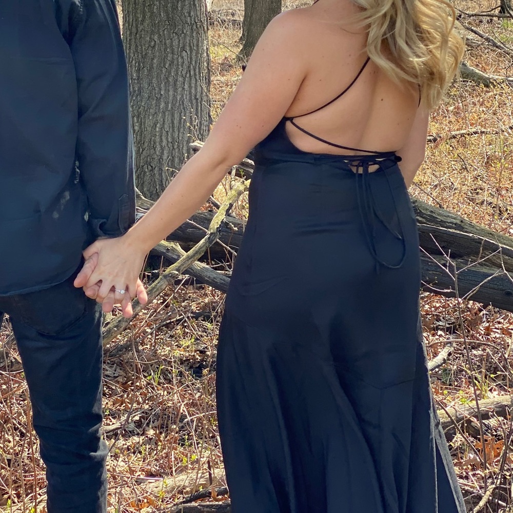 Black gown! Wore once for picture for an hour!